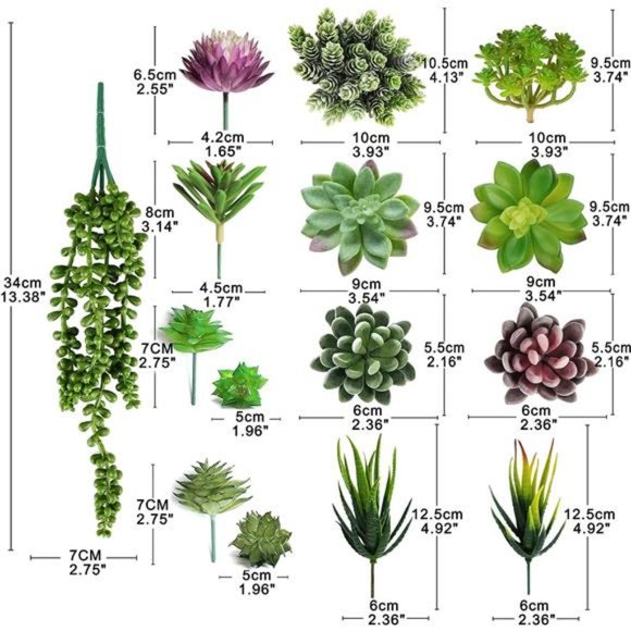 Artificial Succulent Plants - 16 Pcs Set Faux Succulents Unpotted Fake Succulent - Picture 4 of 7